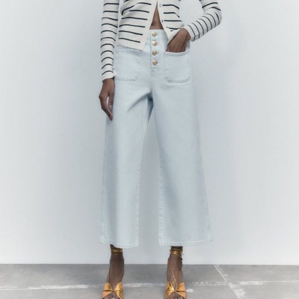 Zara High Waisted Crop Jeans